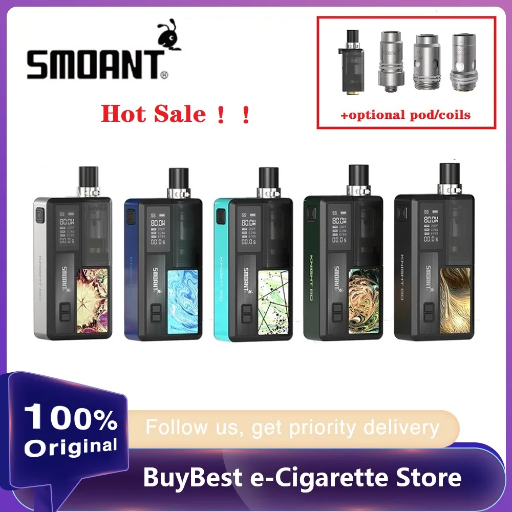 Набор для вейпа Smoant Knight 80 Вт сменный картридж RBA Pod wi/ 4 мл и максимальная выходная
