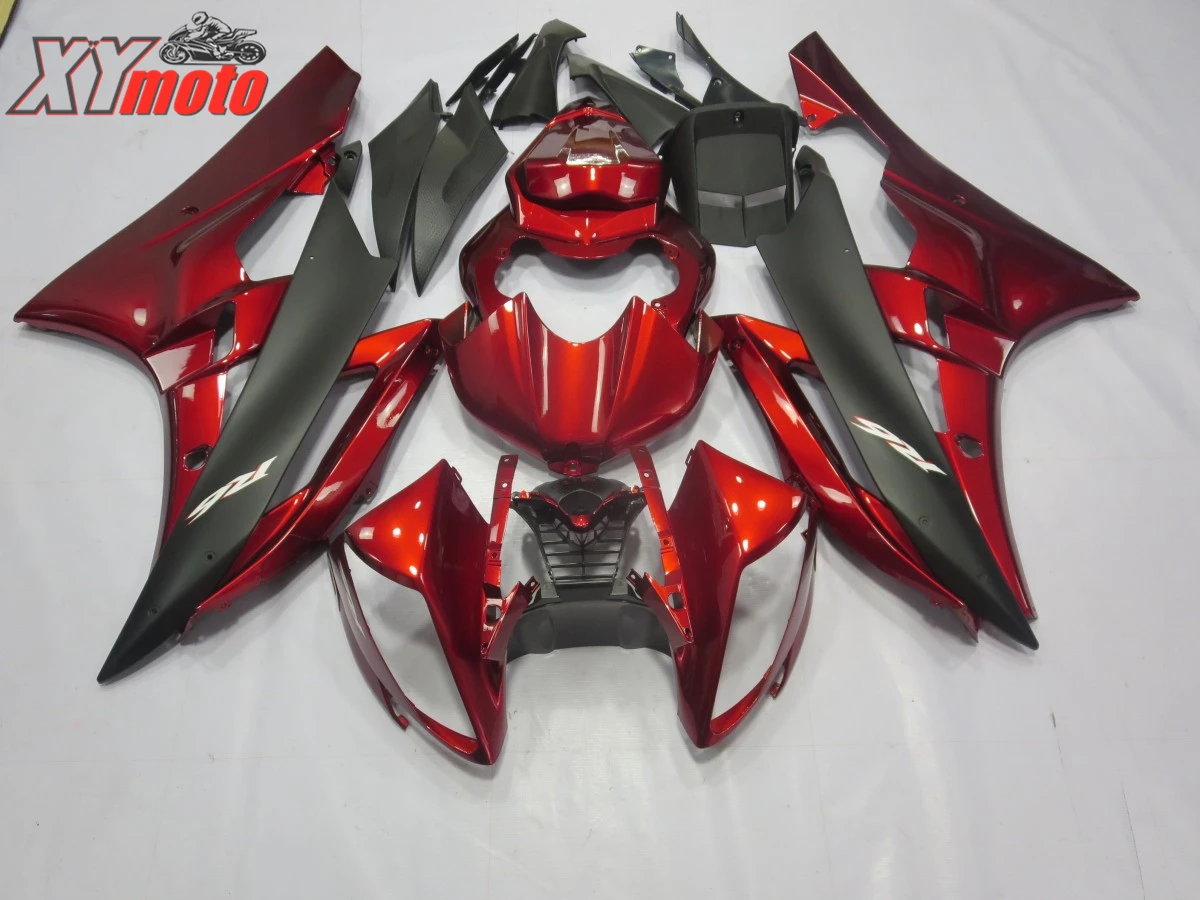 

Motorcycle Fairing Kit For Yamaha YZF600 R6 06-07 Injection ABS Plastic Fairings R6 2006-2007 Gloss Red and Black Bodyworks