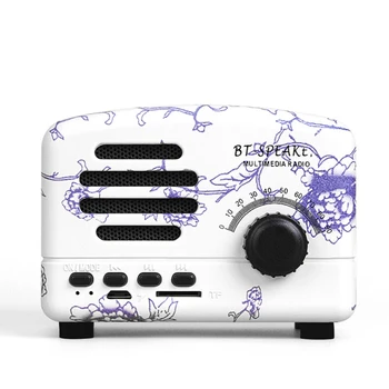 

BT01 Mini Chinese Style Wireless Bluetooth Speaker Portable Radio Creativity Wood Vintage FM Radio TF Card Heavy Bass Speaker