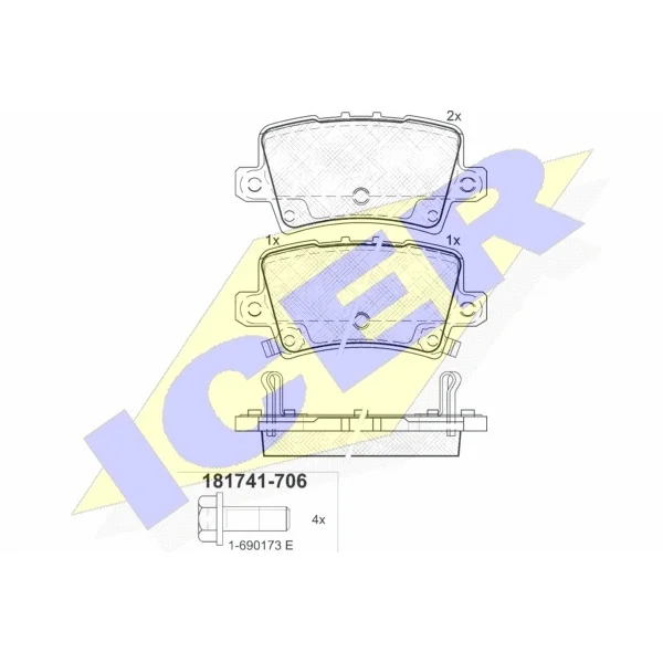 Колодки дисковые задние Honda Civic VII 1.3i/1.4/1.8i/2.2CDTi 0