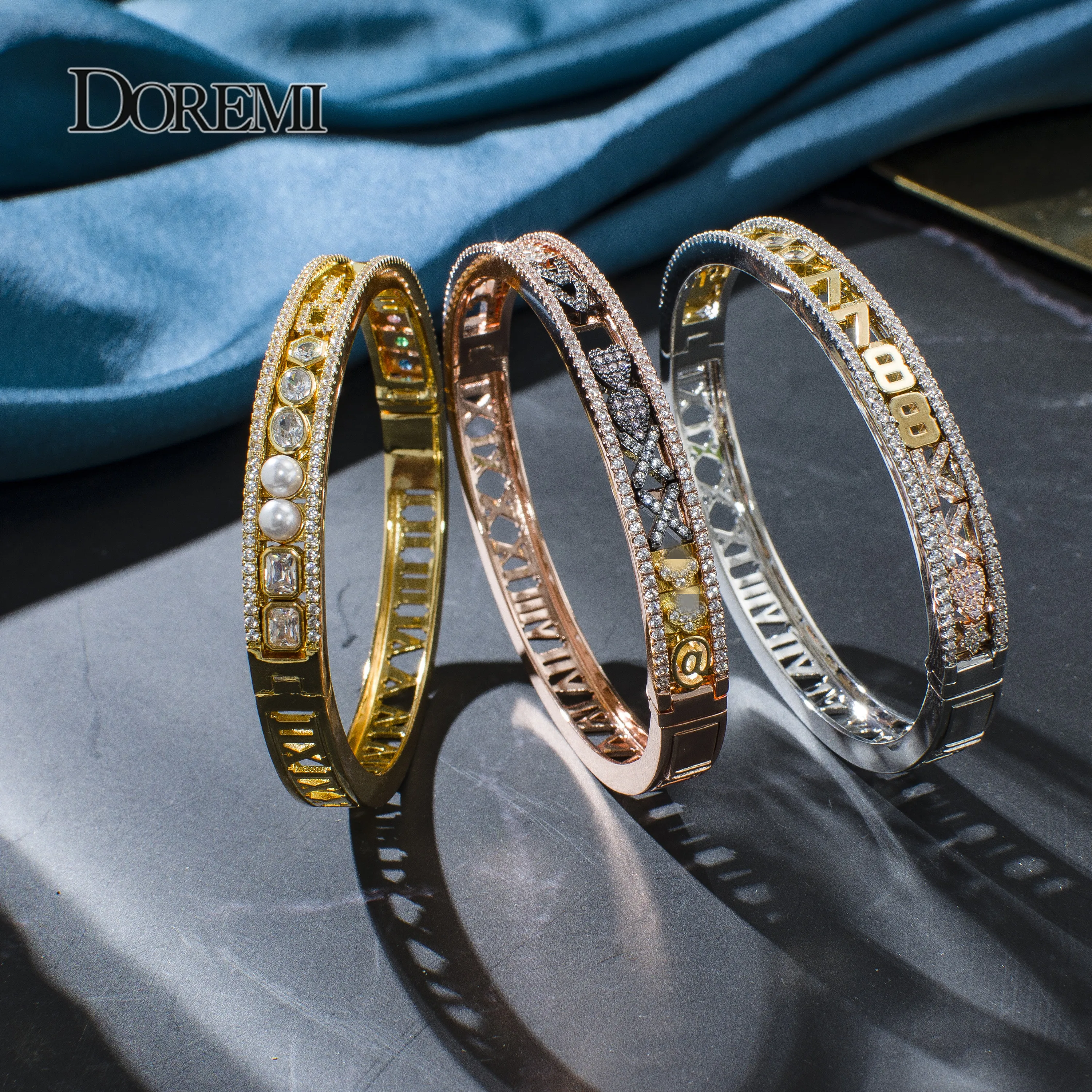 Zirconia Letter Bracelet, Initial Bracelet Doremi