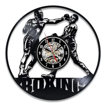 

Boxing Vinyl Record Wall Clock Modern Design Fighting Sport 3D Decoration Boxing Club Clock Wall Watch Home Decor Gift for Boxer