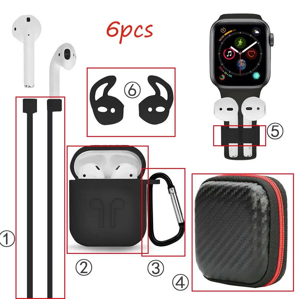 Силиконовый чехол противоударный защитный для Apple гарнитура airpods сумка хранения