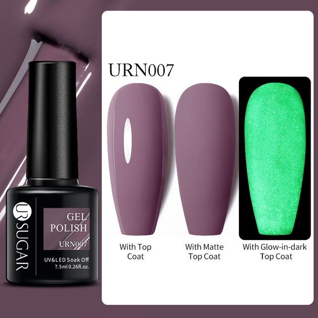SUGAR Luminous Gel Top Coat Semi Permanent Glow In Dark Fluorescent Soak Off UV LED Color Gel Nail Varnish Nails for Manicure