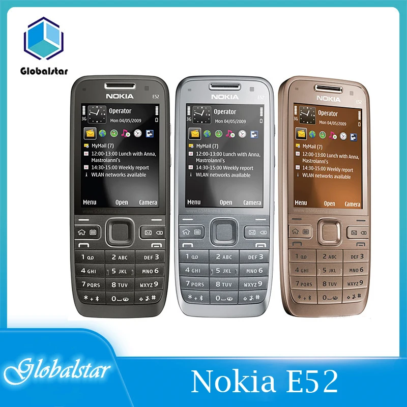 Nokia-teléfono móvil reacondicionado E52, Original, Nokia E52, WIFI, GPS, JAVA, 3G, teclado ruso, árabe, hebreo