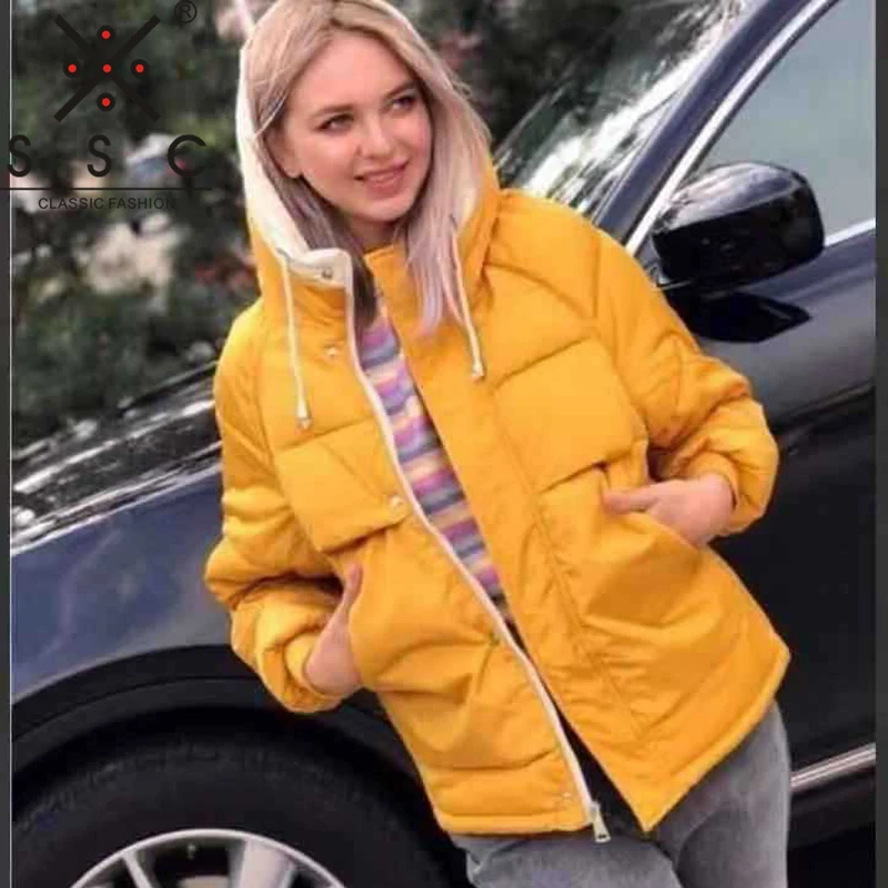 Модная женская парка с капюшоном на осень и зиму теплое Стеганое пальто молнии