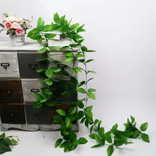 

230CM 99Leaf Artificial Rose Leaf Vine Green Silk Foliage Hanging Rattan Fence Winding Ivy Garden Hotel Home Decoration Plants