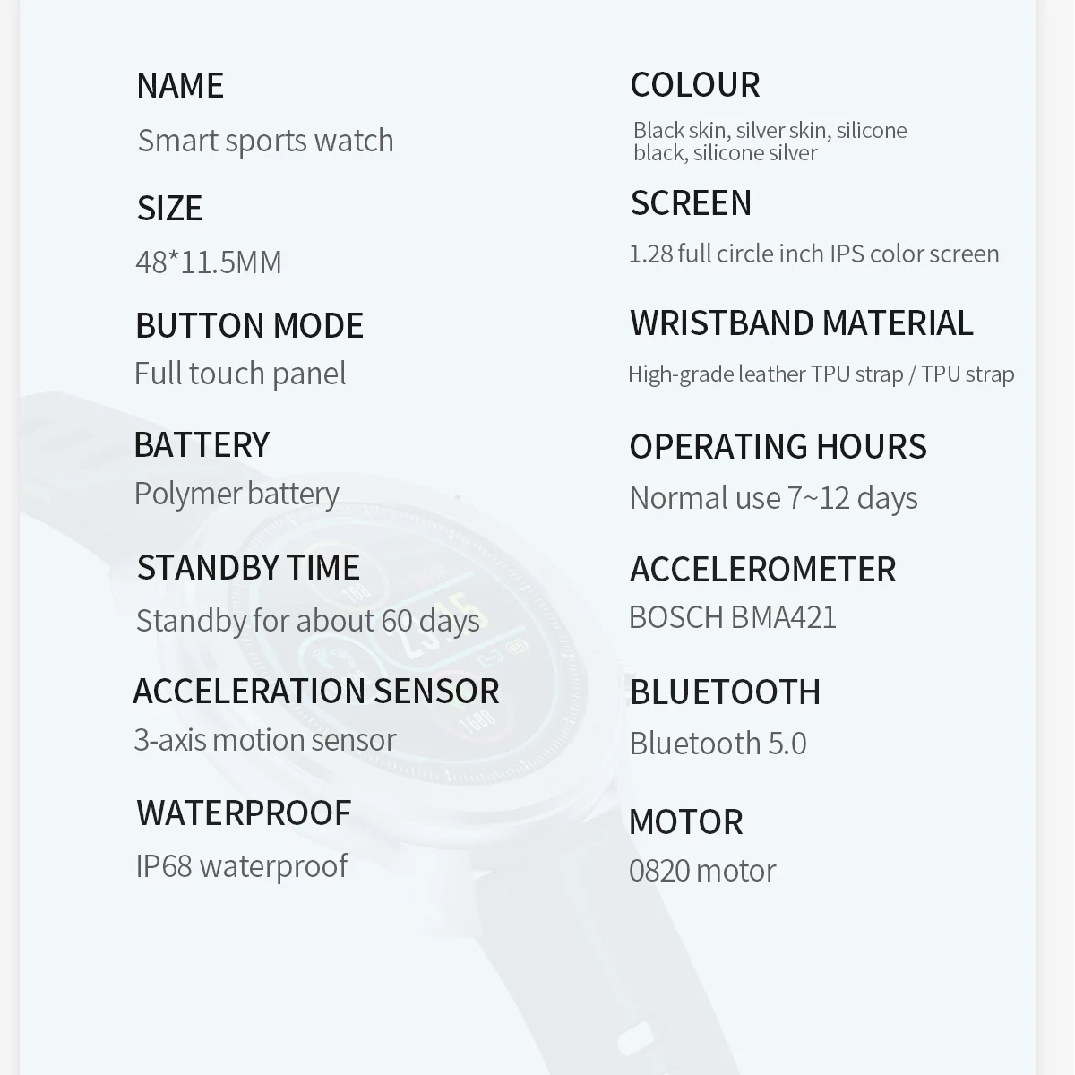 F12 Смарт-часы 1,3 дюймов Водонепроницаемый IP68 для Android телефона IOS Apple iPhone смарт-часы