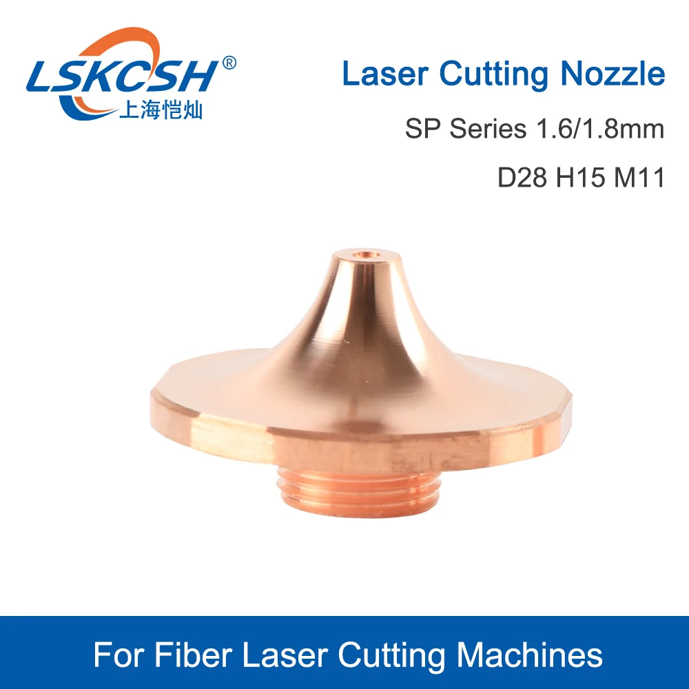 

LSKCSH 10pcs/Lot SP Series Laser Nozzles Single Layer Dia.28mm H15 Caliber 1.6mm&1.8mm For Fiber Laser Cutting Machines