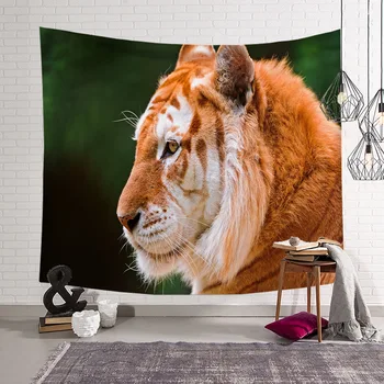 

Animal Tiger Lion Elephant Tapestry 3D Printing Tapestrying Rectangular Home Decor Wall Hanging 05