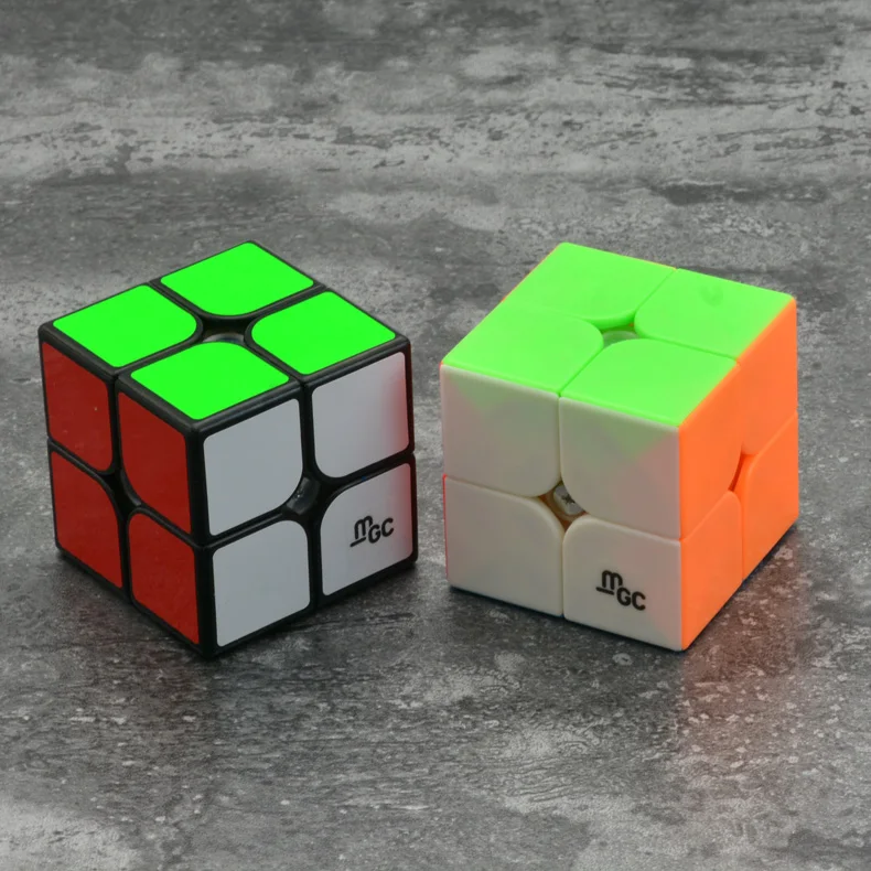Yongjun MGC 2x2 Magnetic Magic Cube Black or Stickerless YJ MGC 2x2x2 Speed Cube for Brain Training Toys For Children Kids