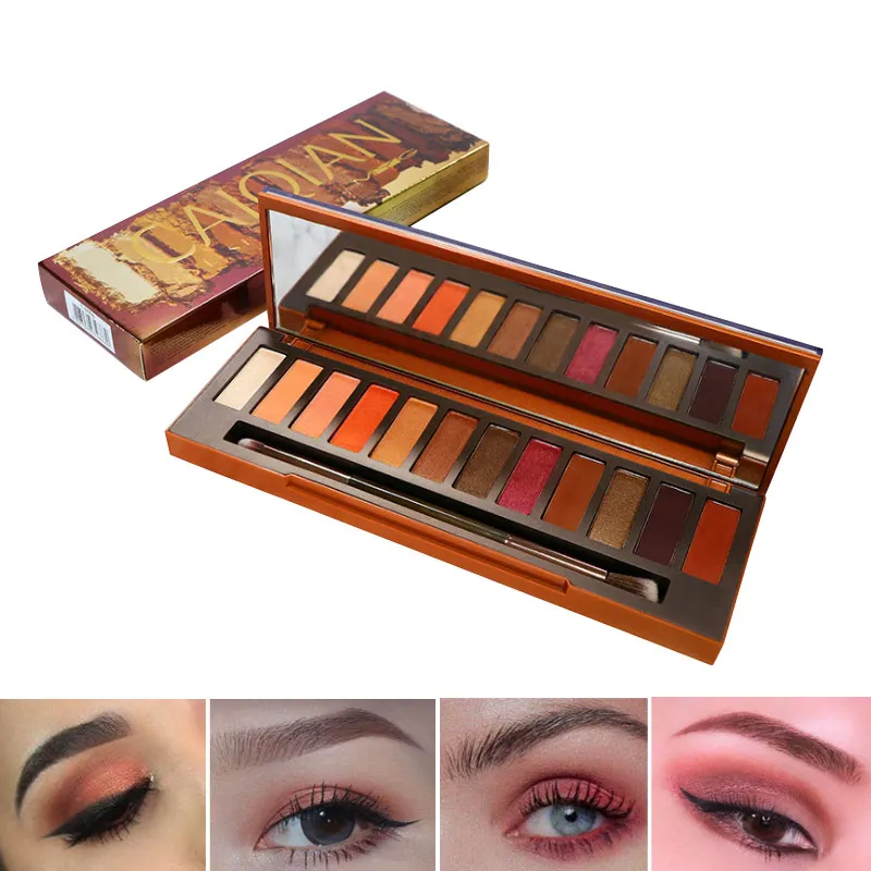 MYG naked smoky палитра теней для век макияж тени для век 12 цветов матовые блестящие тепловые с кистью для теней
