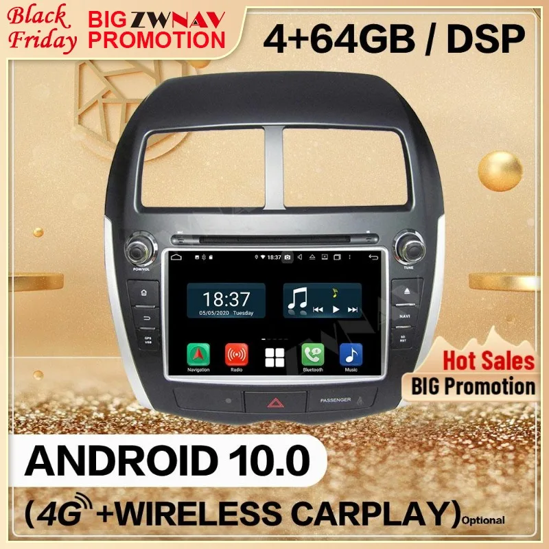Carplayer 128GB For Mitsubishi ASX 2010 2011 2012 2013 2014 Android Multimedia Player Audio Radio GPS Navi Head Unit Auto Stereo |