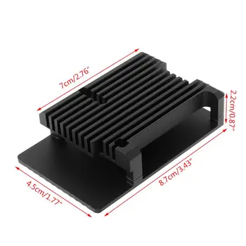 

Aluminum Alloy Enclosure Case Metal Shell Black Box Radiating Plate Heatsink Cooler for Raspberry Pi 4 Model B 95AD
