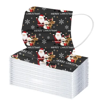 

10/50PC/100PC Adult Disposable Unisex Printed Christmas Soft Masks For Adults 3-Layer Masks Outdoor Protective Mascarillas