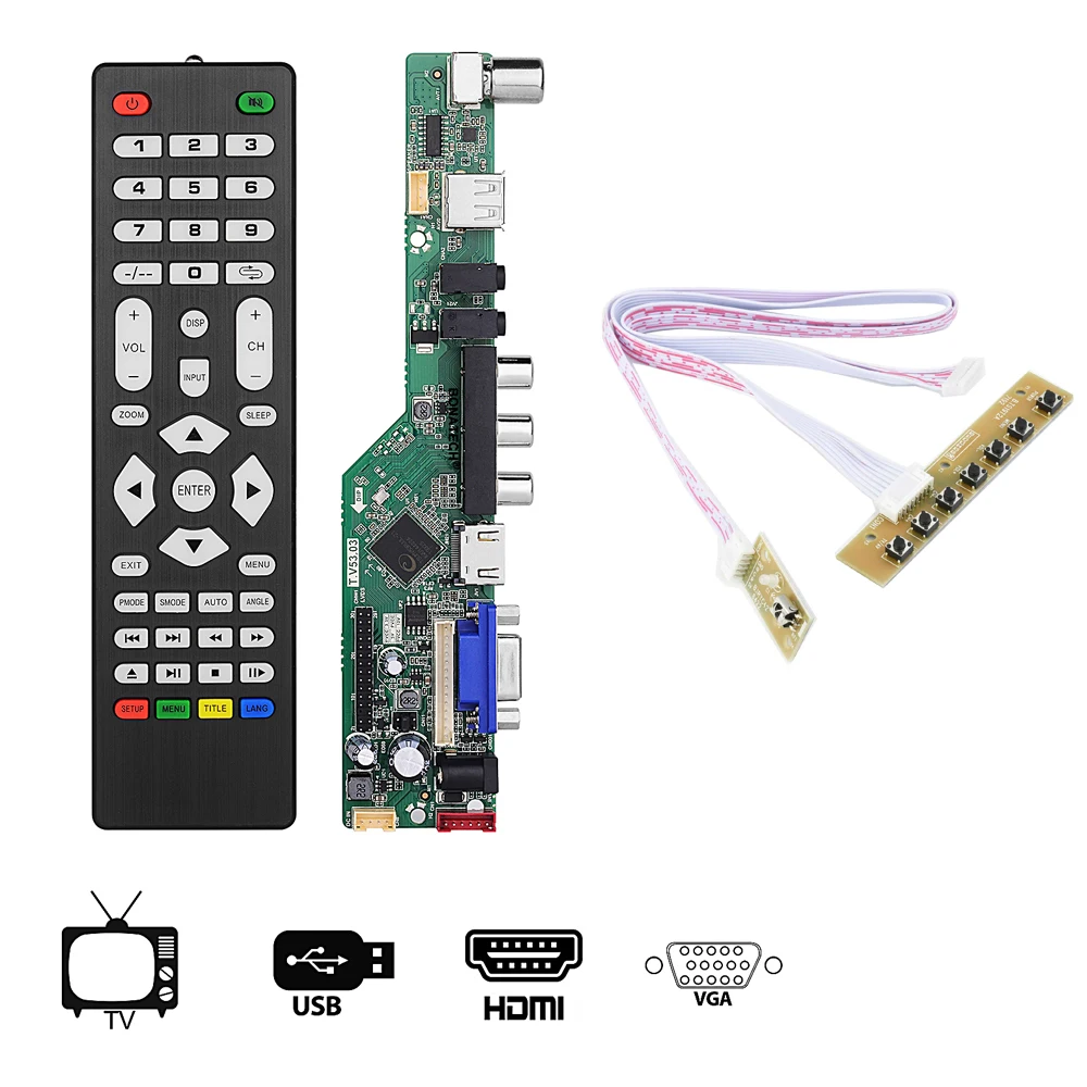 Универсальный контроллер для ЖК телевизора T.V53.03 плата драйвера V53 | Интегральные схемы -4000499079361