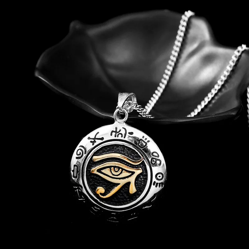 Титановая сталь Orna Мужская t Horus Devil's Eye подвеска винтажная Мужская подвеска из нержавеющей стали - Окраска металла: Gold and silver