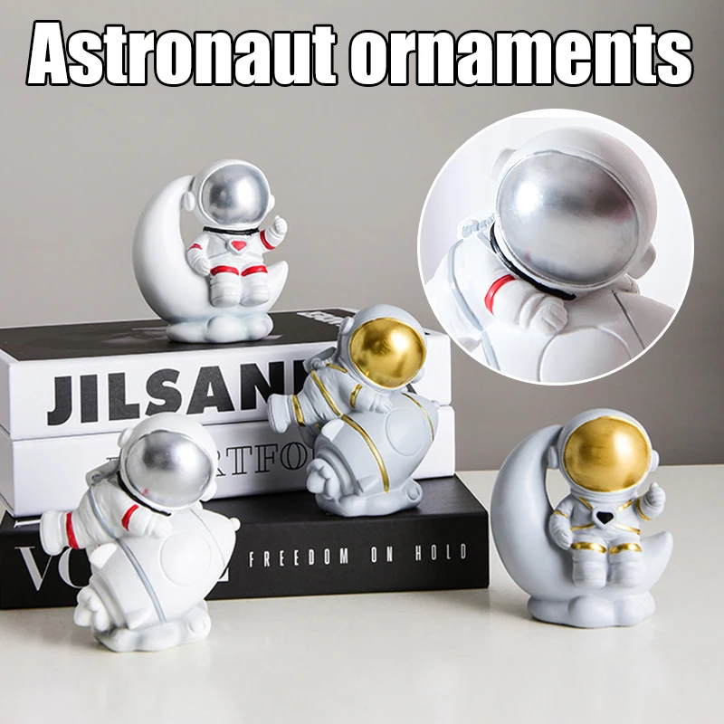 Resin Astronaut Statues Nordic Style Table Ornaments Miniatures Cosmonaut Model for Car Dashboard Decoration B88 | Дом и сад
