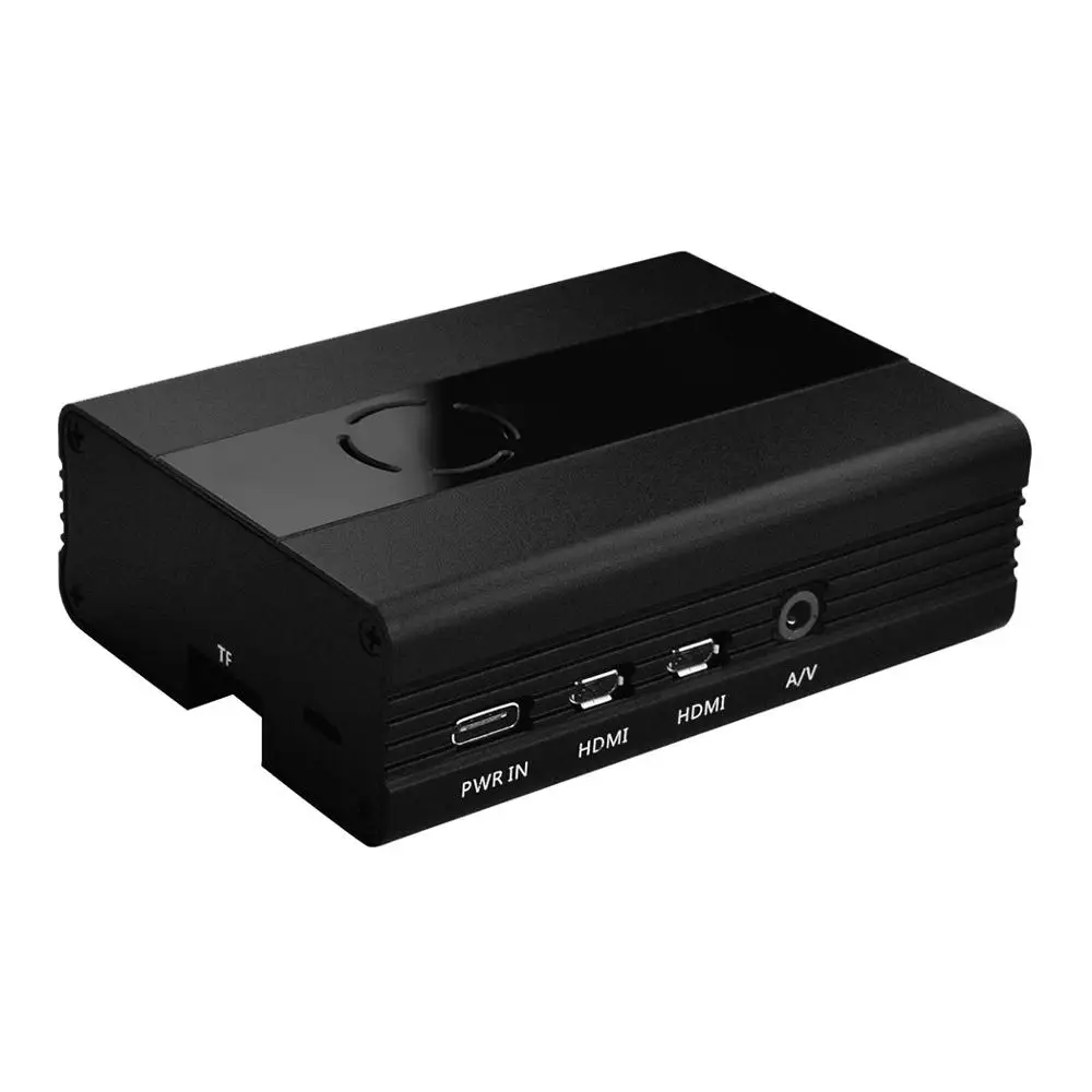 Алюминиевый Чехол Raspberry Pi с вентилятором для Raspberry Pi 4 Модель B - Цвет: Черный