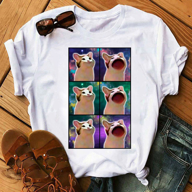 Cat T Shirt Funny Women T Shirt Female Summer Tops Cartoon T-shirt Short Sleeve Tee Shirts Cute Graphic Tee Women T-shirt