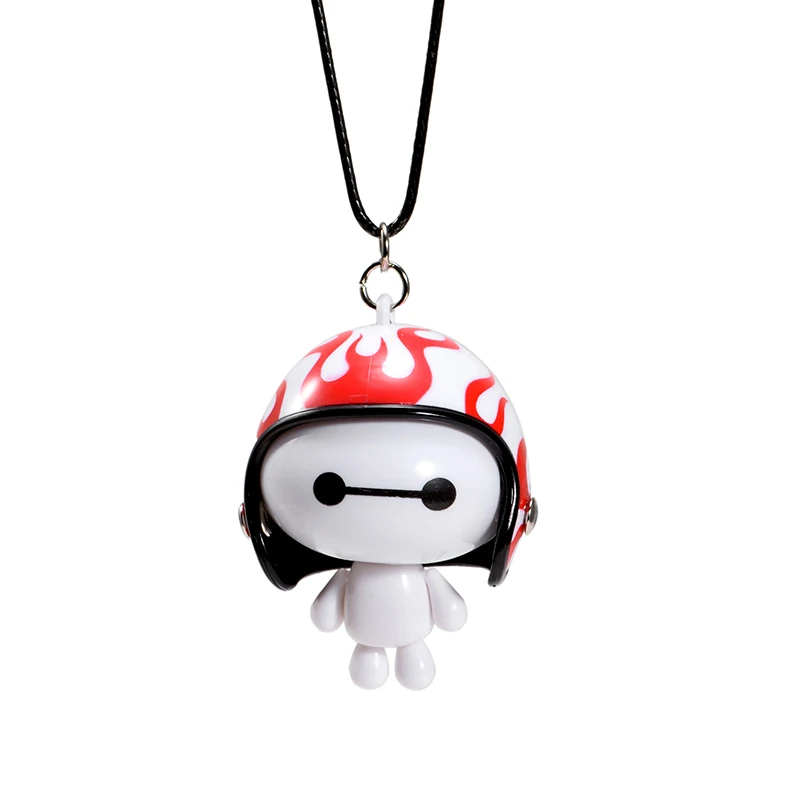 Автомобиль кулон милый шлем робот Baymax куклы висячие украшения автомобили Зеркало заднего вида подвеска украшения аксессуары Подарки - Название цвета: D