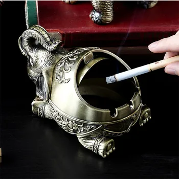 

Elephant Ornament Home Office Decoration Accessories Figures Resin Sculpture Craft Retro Abstract Statues Business Gifts Ashtray