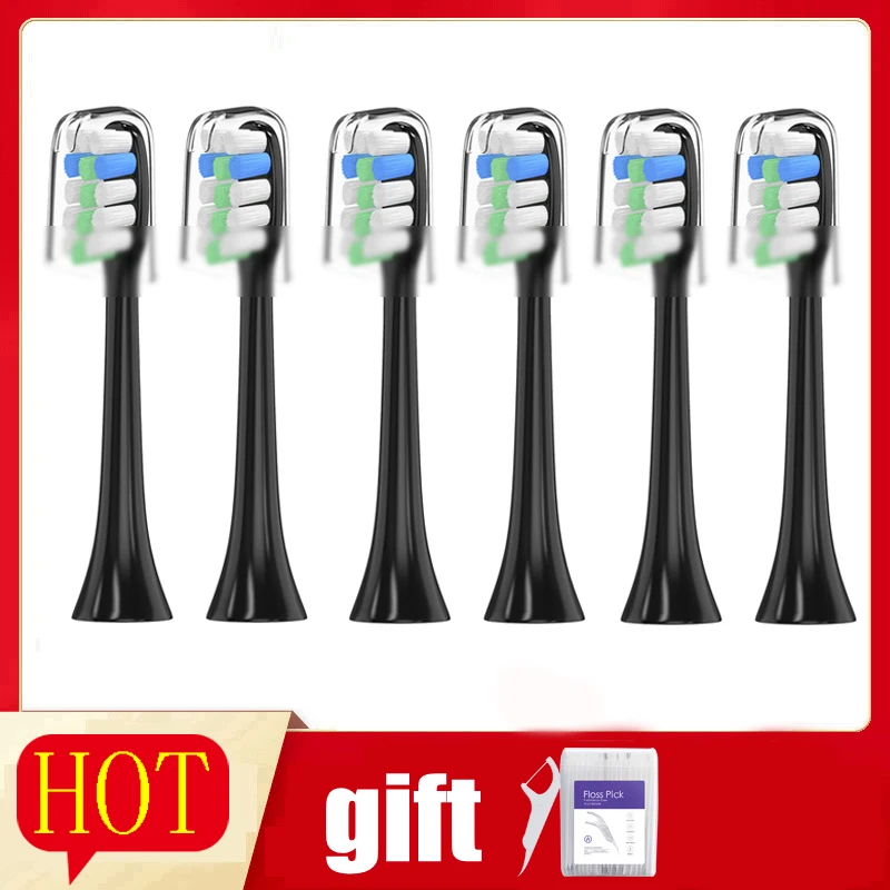 Сменные насадки для электрической зубной щетки Xiaomi Soocas X3/X3U Mijia T300 Oclean X/ZI/ONE 6 шт в