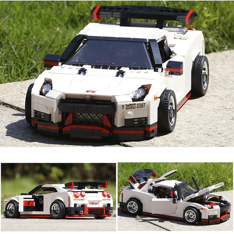 Lepinblocks MOC-2051 техника супер автомобиль GTR R35 гоночный автомобиль Набор Модель автомобиля игрушки Дети Рождественские подарки строительные блоки кирпичи 13104