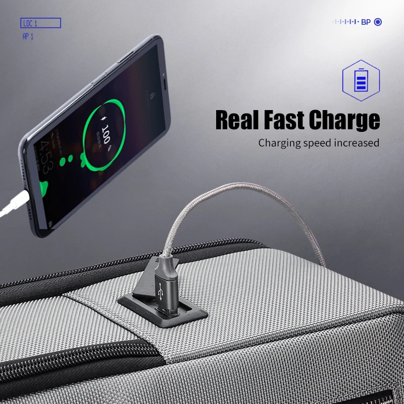 BOPAI 2020 Для мужчин рюкзак водостойкие сумки зарядка через USB Анти кражи мужской