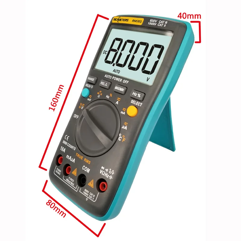 RM303 True-RMS 19999 Counts Digital Multimeter NCV