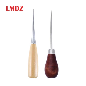 

LMDZ Wooden Handle Awls DIY Leather Tent Sewing Awl Shoes Repair Tool Hand Stitcher Leather craft Awl Punch Hole Leather Tools