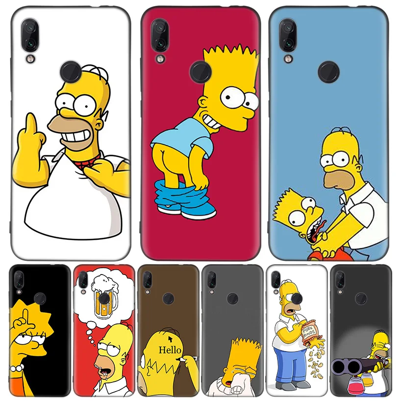 Забавный Гомер Дж. Simpson черный чехол для телефона Xiaomi Redmi Note 8T 10 9S 8 7 8A 7A 6A Mi 9 CC9 K20 Pro