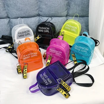 

Fashion Clear Transparent Backpack Stadium School Book Bag Travel Travel Hot Ladies Girls Candy Color Mini Backpacks