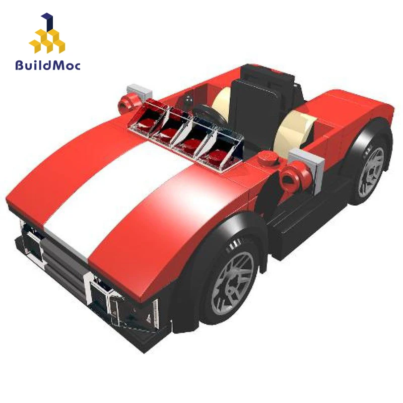 

BuildMAC City Red Roadster Building Blocks technic Technic Bicycle Bricks MOC-4284 Toys For Children