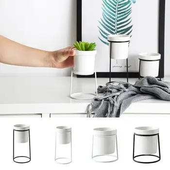 

Creative Flower Pot Rack Geometric Display Stand Holder Plant Flower Pot Flower Stand 2PCS/Set Metal Planting Garden Vase Decor