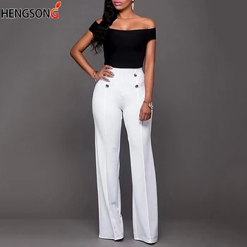 

Women's Pants Fashion Causal Loose Trousers High Waist Wide Leg Pants Ladies Work Wear Elegant Loose Casual Solid Long Pants