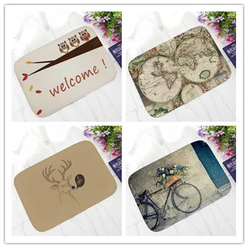 

European Retro Floor Mat Decoration Flannel Super Soft Door Entrance Doormat