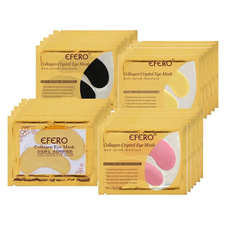 Золотая маска для глаз кристальная коллагеновая темные против