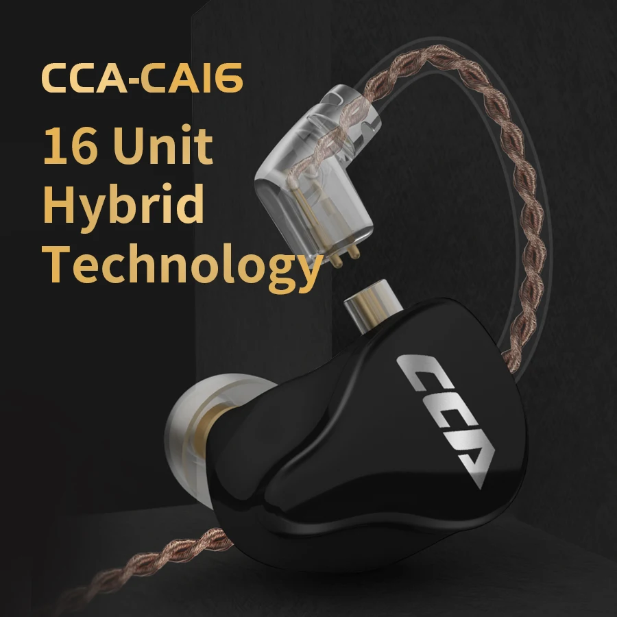 Наушники вкладыши CCA CA16 7BA 1DD гибридные Hi Fi наушники для мониторинга с 2 контактным