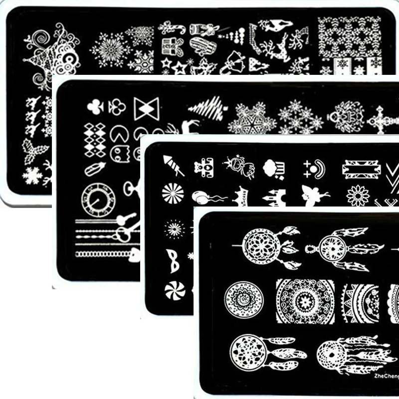 

1pc Rectangle Nail Stamp Plate JLNGLEBELLS MOFONAILS 12.5x6.5cm Stencil Sticker Stamp With Board Dandelion Polish Stamp Template