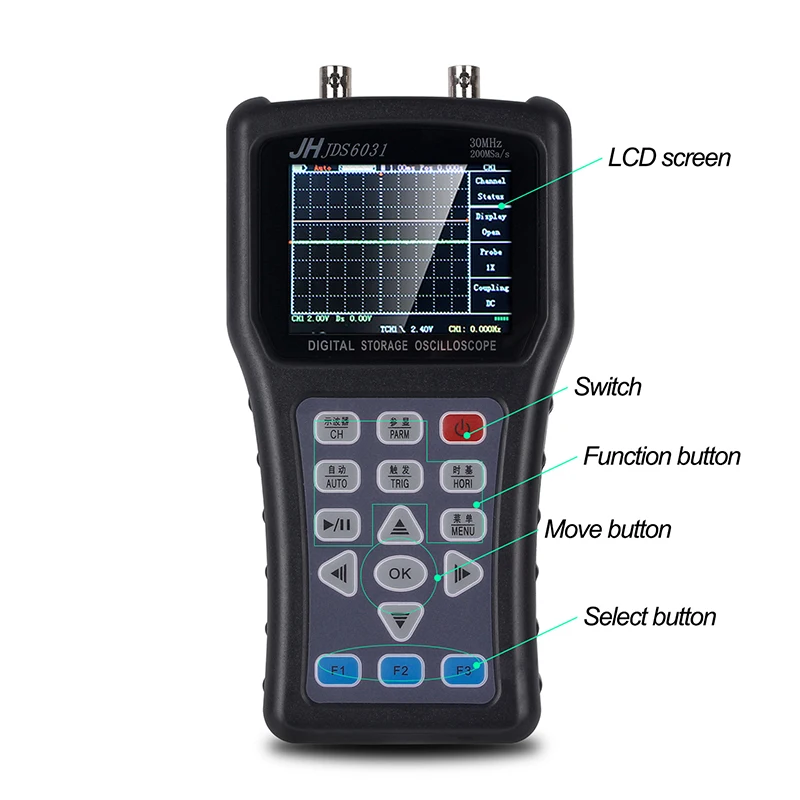 JH JDS6031 Профессиональный цифровой осциллограф USB 200MSa/s частота дискретизации 30 МГц Каналы 2