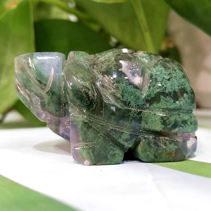 

Natural crystal agate animal carving mineral chakra wear nourishing body trace element spiritual meditation repair healing energ