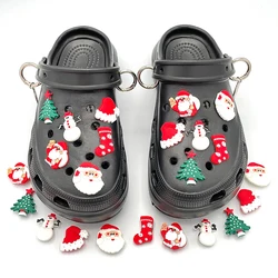 2021 New Christmas Theme Snowman Santa Claus PVC Shoe Charms Badge Decoration Fit For Child Croc Slippers Accessories DIY Clogs