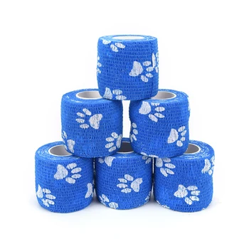 

5*4.5m 1Pcs Cohesive Flexible Bandage Cotton Cohesive Bandage Sports Tape Mixed Color Self Adhesive Elastic Bandage Color Random