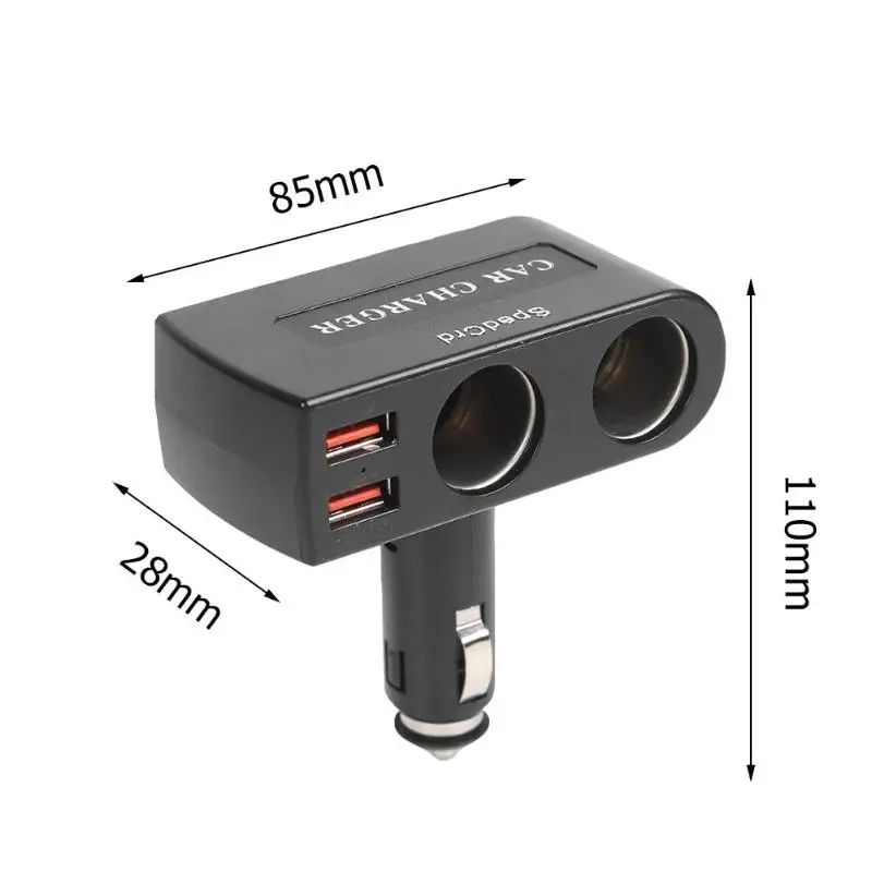 Универсальное регулируемое автомобильное зарядное устройство с 2 usb-портами QC 3,0, адаптер для быстрой зарядки, гнездо для прикуривателя для телефона, планшета