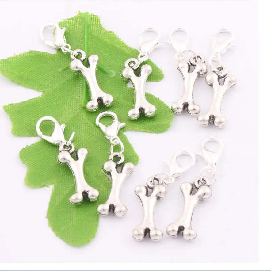 100ps    8.5x33mm Zinc Alloy Dog Food Bone Charms Lobster Claw Clasp Charm Beads Jewelry DIY C202