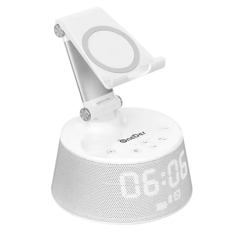 Bluetooth, колонка bluetooth динамик Беспроводное зарядное устройство держатель телефона беспроводной bluetooth-проигрыватель с микрофоном - Цвет: Белый