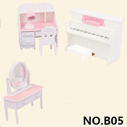 Woodland Animal Family Dollhouse Furniture Set - Miniature Bedroom & DIY Playset (B05)