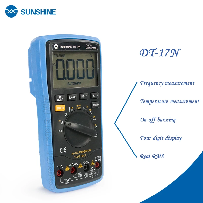 

Multimeter Fully Automatic SUNSHINE DT-17N High Precision Digital Display AC DC Voltage and Current Resistance Measurement