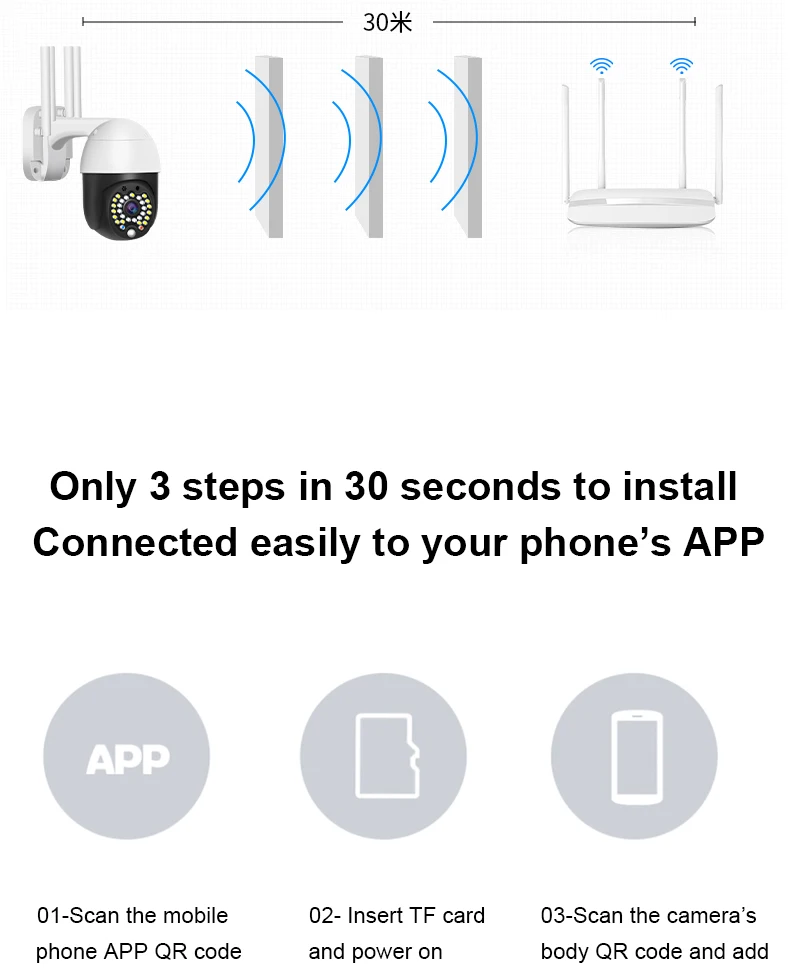 1080P HD Водонепроницаемая PTZ камера Wi-Fi аудио звук Открытый 2MP WiFi домашняя скоростная купольная ИК камера наблюдения безопасности домашняя камера CM. P09